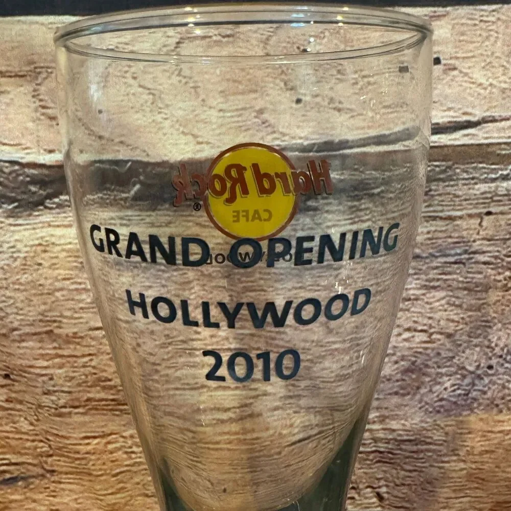 Hard Rock Cafe Hollywood Grand Opening 2010 Pilsner Beer Glass Collectible